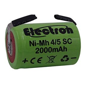 Electron Batterie rechargeable NiMh 4/5 SC 1,2 V 2000 mAh 22 x 33 mm SubC à souder languettes pour batteries - Publicité