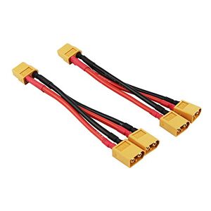 OliYin 2pcs XT60 câble Adaptateur de câble parallèle 2 mâles à 1 Femelle 14awg 3,93 Pouces pour Batterie RC LiPO (Pack de 2) - Publicité