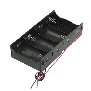 Duendhd 4 x 1,5 V D Support de batterie Boîte de rangement avec fils Noir - Publicité