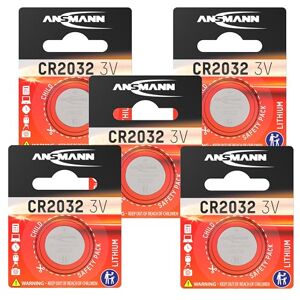 Ansmann Piles bouton CR2032 3V 240 mAh (lot de 5) – Piles plates standard de qualité supérieure – Piles bouton lithium pour appareil de paiement sans contact, système d'ouverture de garage, etc. Publicité