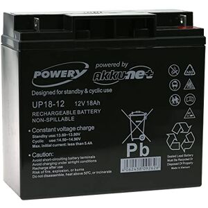 akku-net Powery® Batterie Plomb -remplace FIAMM Type FG21803 12V 18Ah, 12V, Lead-Acid [ Batterie au Plomb ] - Publicité
