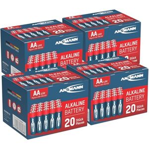 Ansmann Lot de Piles alcalines Mignon AA 1,5V (80 pces) – Piles LR6 idéales pour télécommandes, etc. – Piles alcalines LR6 à Longue conservabilité - Publicité