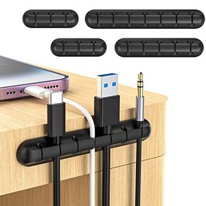 JANREAY Lot de 4 supports de câbles multi-usages pour bureau, câble audio, câble d'alimentation, câble de charge USB - Publicité