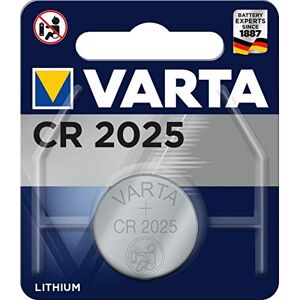 Varta CR2025 Lithium 3 V Non-Rechargeable Battery – Non-Rechargeable, Button/Coin, 3 V, Lithium Batteries (CR2025, Silver, 20 mm) - Publicité