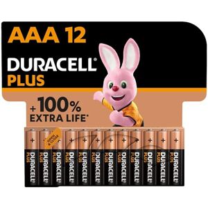 Duracell Plus Piles AAA (lot de 12) Alcalines 1,5V Jusqu’à 100% plus longtemps Idéales pour les appareils du quotidien Emballage 0% plastique Conservation 10 ans LR03 MN2400 - Publicité