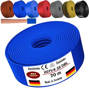 MAS Premium De 5 à 100 m de câble H07 V-K 16 mm² noir, marron, bleu foncé, jaune vert, gris, bleu clair ou rouge Chargeur unique flexible (bleu foncé, 70 m) - Publicité