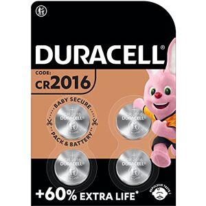 Duracell 2016 Pile bouton lithium 3V, lot de 4, avec Technologie Baby Secure, pour porte-clés, balances et dispositifs portables et médicaux (DL2016/CR2016) - Publicité