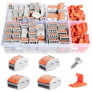 shengbowi Fil Push Cable Connectors Compact Wire Absortment Pack Splicing Electrical Solid Stranded Flexible Wires Lever Terminal Block Conductor - Publicité