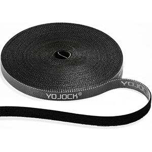 YOJOCK Attache Cable Serre-câble Bande Scratch Cable Réglables Réutilisables, Sangles de Câble Rouleau Noir 5M pour Rangement Cable, Libre de Couper Rouleau de Scratch pour à la Maison et au Bureau - Publicité