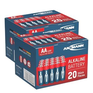 Ansmann 40x batterie alcaline  AA Mignon 1,5V LR6 AM3 MN1500 (lot de 40) - Publicité