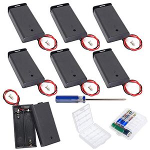 GTIWUNG 7Pcs AA 3V Support de Batterie Coque Plastique Batterie Boîte de Rangement avec Interrupteur on/Off(2 Solts), 2Pcs Boîte à Piles en Plastique, Boîte à Piles pour AA et AAA - Publicité