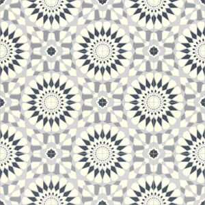 Sol Vinyle Style Carreaux de ciment motif mosaique bleu