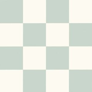 Sol Vinyle pastel Happy Days - Carrelage damier blanc et vert d'eau
