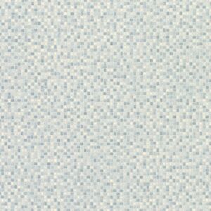 Sol Vinyle Style Carrelage petite mosaique argentee Bleu