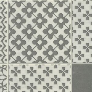 Sol Vinyle Textile Relief 3D Carrelage mosaique ornemental Anthracite