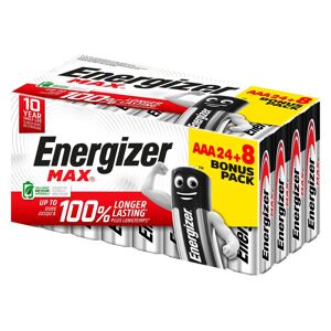 Energizer Pack 24 piles alcaline Energizer Max AAA LR03 + 8 offertes