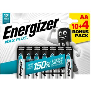 Energizer Pack 10 piles alcaline LR06 Energizer Max Plus AA + 4 offertes