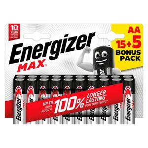 Energizer Blister 15 + 5 piles LR06 offertes Energizer Max 8