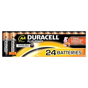 Duracell Piles alcalines AA Plus 100%, 1,5V LR6 MN1500, lot de 24 piles