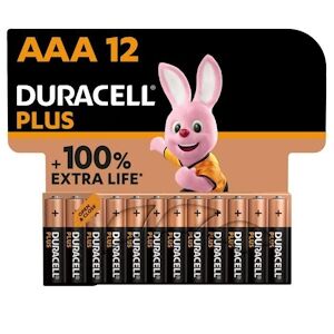 Duracell piles alcalines AAA Plus, 1.5 V LR03 MN2400, paquet de 12 - Publicité