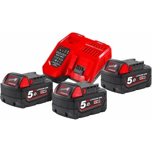 Milwaukee Pack de batteries 18V M18 NRG-502 3x5Ah + chargeur - MILWAUKEE TOOL - 4933451423