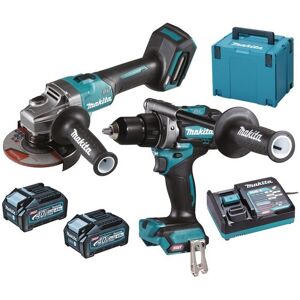 Makita Pack 2 outils 40V (DF001GZ + GA005GZ) + 2 batteries 4Ah + chargeur rapide + coffret MAKPAC - MAKITA - DK0124G201