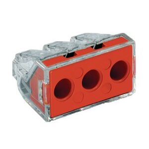 Boîte de 50 bornes de connexion automatiques transparentes 3 fils (2,5 - 6mm²) - WAGO - 773-173