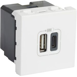 Legrand Chargeur USB type-A + USB type-C 3A MOSAIC 2 modules 230V blanc - LEGRAND - 077592