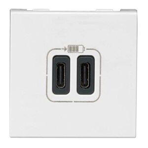 Legrand Chargeur 2 USB MOSAIC type-C 3A 2 modules 230V blanc - LEGRAND - 077590