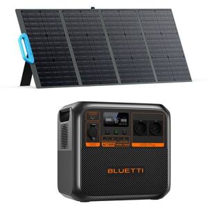 Non communiqué BLUETTI AC180P Générateur Électrique avec Panneau Solaire PV120, 1440Wh Batterie LiFePO4 de Secours, 2 Sorties CA 1800W (2700W Pic), AC180 version améliorée Gris - Publicité