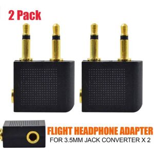 Générique 2 x Adaptateur Avion Vol pour casque 3.5mm Jack Socket Converter - Publicité