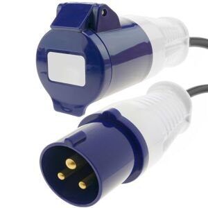 BEMATIK Adaptateur CEE plug mâle vers femelle 2P+T 16A 230V IP44 IEC-60309 cable 2.5m - Publicité