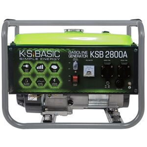 Könner & Söhnen Groupe électrogène à essence KSB 2800A, puissance maximale 2800W, démarrage manuel, régulateur de tension automatique (AVR), voltmètre, 2x16A (230V), sortie 12V, alternateur en aluminium. Jaune - Publicité