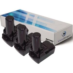 Lot de 3 batteries pour Hitachi CR10DL scie alternative 1500mAh 10.8V - Visiodirect - - Publicité