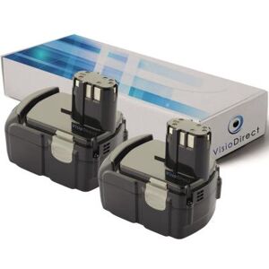 Lot de 2 batteries pour Hitachi G14DL meuleuse d'angle 2000mAh 14.4V - Visiodirect - - Publicité