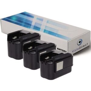 Lot de 3 batteries pour Atlas Copco PCS6T AEG Milwaukee 2000mAh 9.6V - Visiodirect - - Publicité