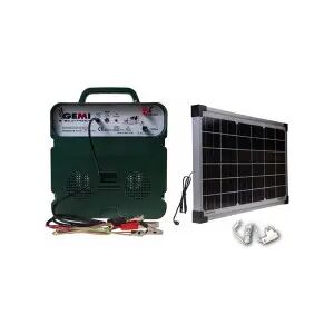 Gemi Elettronica Electrificateur de clôture electrique 5 km double alimentation (batterie)12v / 220v clôture electrifiee + panneau solair b/12 ex