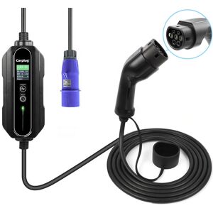 Carplug mobile charger Helectron C216 - 5m cable - 6 to 16A - 3.7kW - Type 2 - CEE 16A socket - Publicité