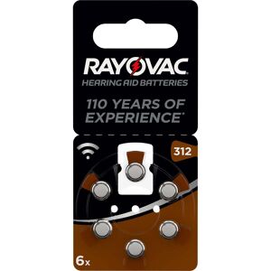 RAYOVAC Pile Acoustique V312A (312 /PR41) x6