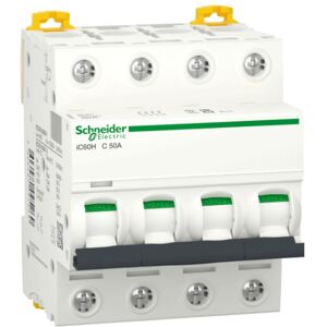 Schneider Interrupteur magnétothermique Schneider 4P 50A 10KA C 4 modules A9F89450