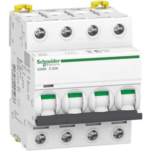 Schneider Interrupteur magnétothermique Schneider 4P 63A 10KA-C 4 modules A9F89463