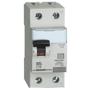 Bticino Interrupteur Bticino magnétothermique différentiel  1P+N 10A 300mA AC type 6kA 2 modules GN8814AC10