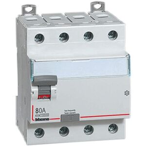 Bticino interrupteur différentiel pur 4 pôles 80A 300mA AC type 4 modules G744AC80