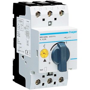 Hager Interrupteur de protection de moteur Hager 4-6.3A 2.5 modules 3 pôles MM509N