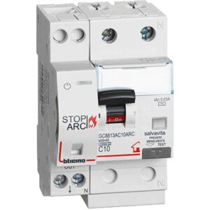 Bticino BTDIN STOP ARC avec différentiel 10A 1P+N 4500A 0,03 GC8813AC10ARC