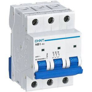 Chint Interrupteur magnétothermique Chint NB1-63 3P 63A 6kA C 3 Modules 180385