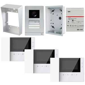 Kit Visiophone trois écrans Abb avec moniteur noir et blanc 4,3" et combiné - Publicité