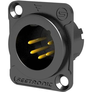 Seetronic XLR 5P Chassis, male Broches en or plaqué, boîtier noir - Prise encastrables