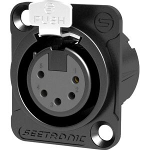 Seetronic XLR 5P Chassis, female Broches en or plaqué, boîtier noir - Prise encastrables