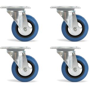 rouleau de direction regle Riggatec 200mm roue bleu 4x sans frein - Roulettes